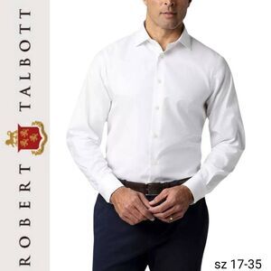 Robert Talbott White Cotton Long Sleeve Dress Shirt